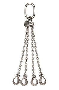 Stainless steel sling chain (4-leg) from cromox® (modular system with standard clevis shackle attachment)
