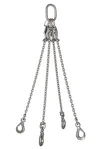 Stainless steel chain slings (4-leg) from cromox® (modular system with shortening attachment)