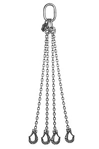 Stainless steel chain slings (4-leg) from cromox® (modular system with connecting links)