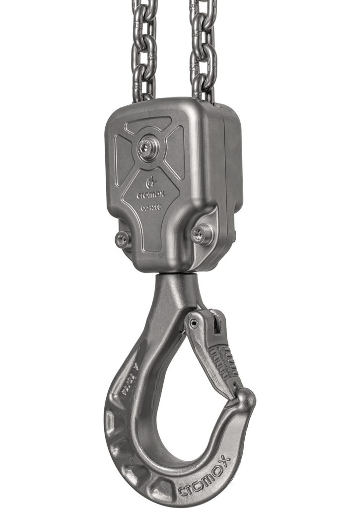 Hoist made of stainless steel from cromox® - incl. chain and load hook
